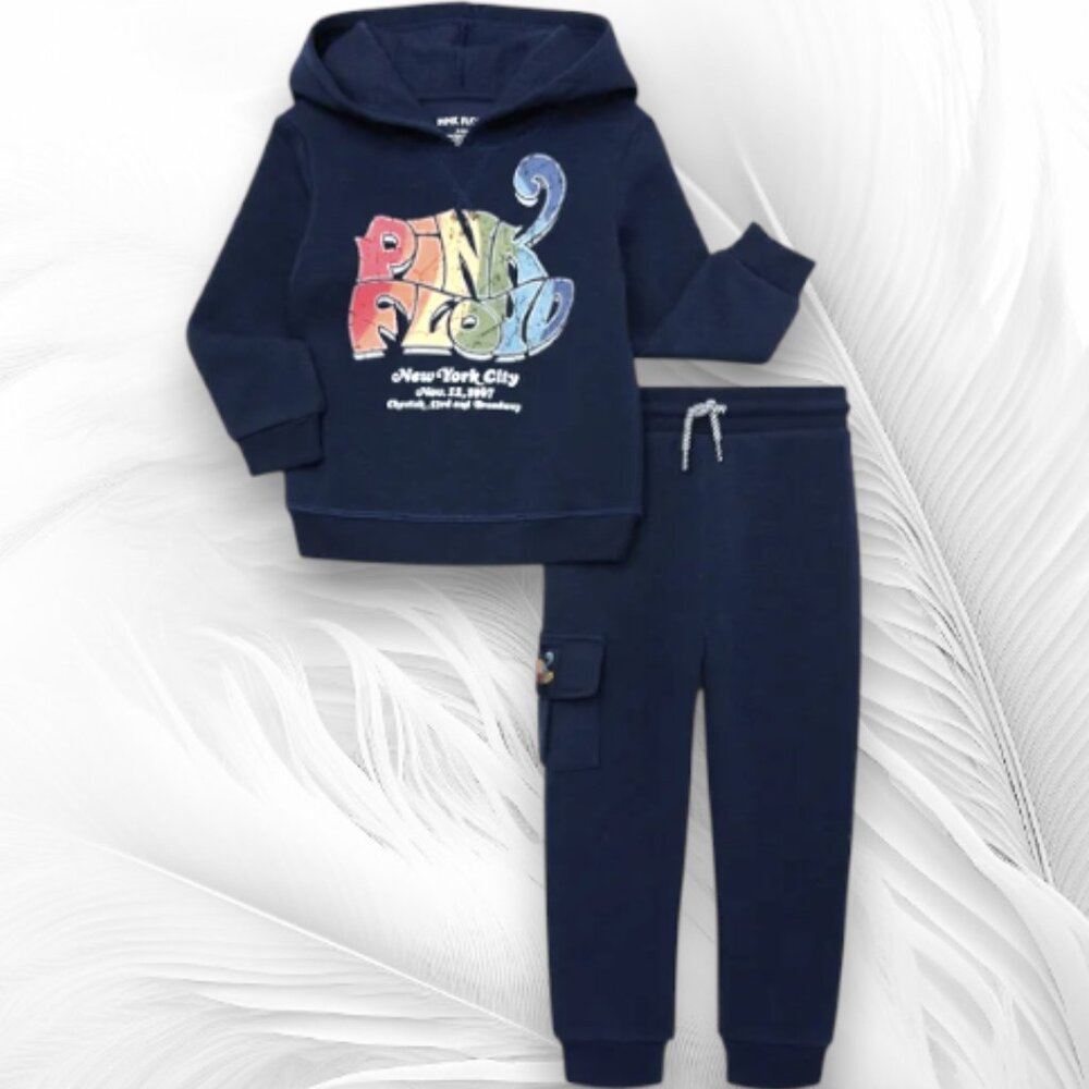 Kids Pink Floyd Navy Hoodie And Jogger Set 4T